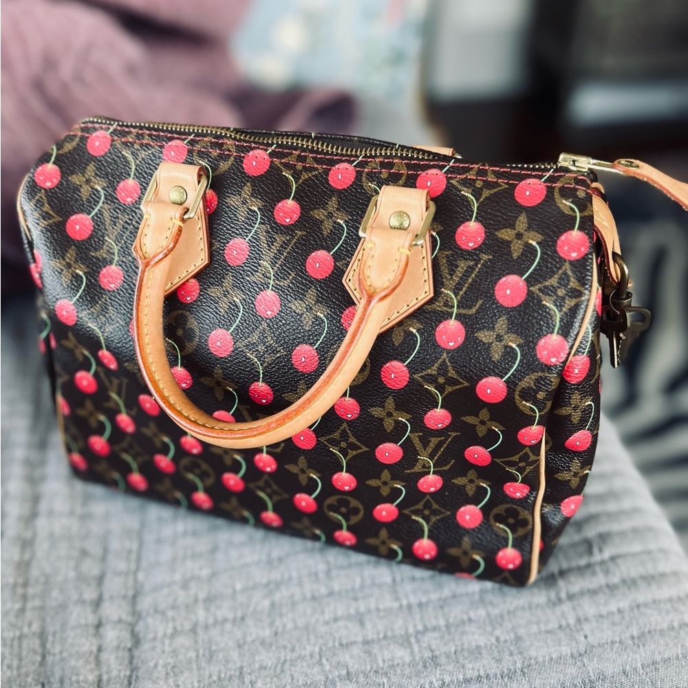 RARE Louis Vuitton x Takashi Murakami Monogram Cherry Speedy 25
